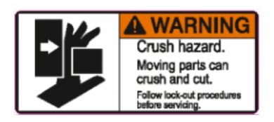 Ansi Warnschild Warning "Crush hazard" 