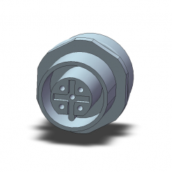 M12-Gerätedose,5p.,B-Code,Bu,M16x1.5 